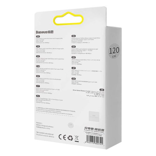 Baseus Type-C - Lightning cable Crystal Shine Series Lightning Fast Charging Power Delivery 20W 1,2m Light Blue (CAJY001303) - Image 3