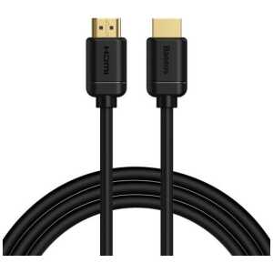 Baseus Video Cable High Definition Series HDMI To HDMI 4K 60 Hz, 3D HDR, 18 Gbps, 2m, Black (CAKGQ-B01)