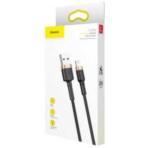 Baseus Lightning Cafule Cable 1.5A 2m Gold + Black (CALKLF-CV1)