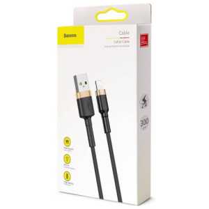 Baseus Lightning Cafule Cable 2A, 3m Gold/Black (CALKLF-RV1)