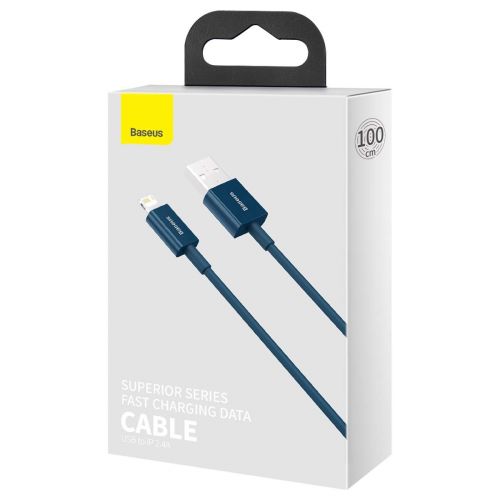 Baseus Lightning Superior Series cable, Fast Charging, Data 2.4A, 1m Blue (CALYS-A03) - Image 2