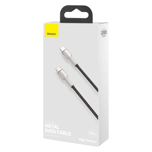 Baseus Type-C - Type-C cable Cafule Series Metal Fast charge/data 100W (20V/5A). 2m. Black (CATJK-D01)
