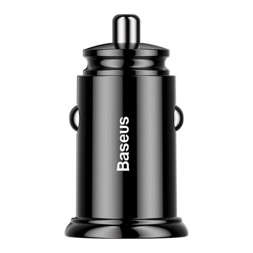 Baseus Car Charger Circular Plastic A+A Dual Quick Charge 3.0 30W Black (CCALL-YD01) - Image 3