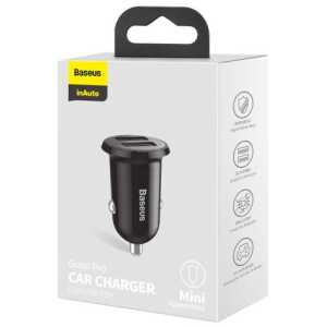 Baseus Car Charger Grain Pro Dual USB 4.8A Black (CCALLP-01)