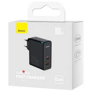 Baseus Travel Charger GaN5 Pro Quick wall charger C+U, PD3.0, QC4.0 +, AFC, 100W EU Black (CCGP090201)