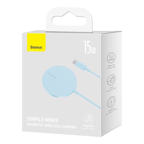 Baseus Wireless Charger Magnetic Simple Mini3, 15W, Blue (CCJJ040303)