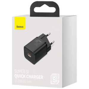 Baseus Travel Charger Super Si 1C Quick Charger 25W EU Black (CCSP020101)