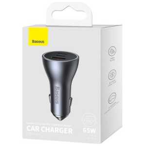 Baseus Car Charger Golden Contactor Pro C+C+U 65W Dark Gray (CGJP010013)