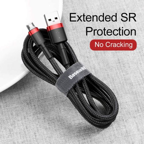 Baseus Micro USB Cafule Cable 2.4A 1m Red + Black (CAMKLF-B91) - Image 3