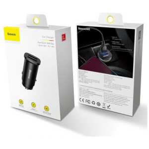 Baseus Car Charger Square metal A + A 30W Dual QC3.0 (SCP.AFC) Black (CCALL-DS01)