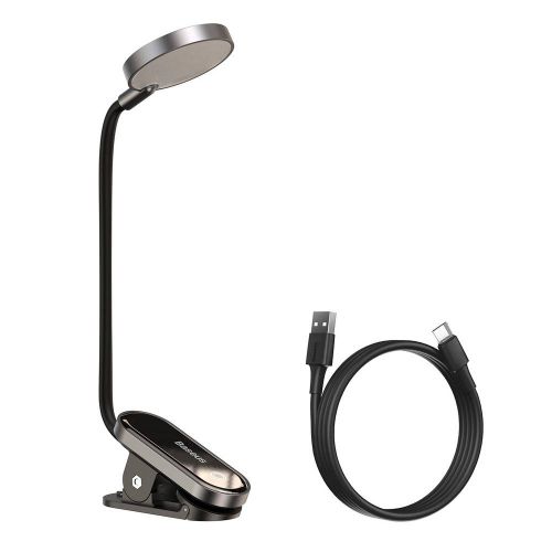 Baseus Home Comfort Reading Mini Clip Lamp + charing cable, 400 mAh, 4000K, 3W Dark Gray (DGRAD-0G) - Image 3