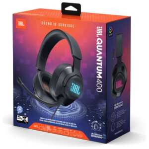 JBL Quantum 400 Headphone Wired Gaming Headset with Microphone, (USB), Black EU