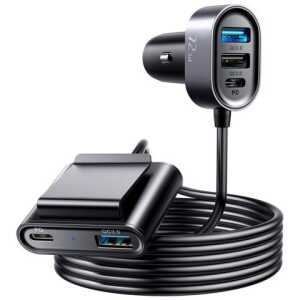 Joyroom Car Charger 5-in-1, C+C+U+U+U, QC 3.0, PD 3.0, FCP, AFC, 12V/24V, 72W, Black (JR-CL05)
