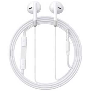 Joyroom Earphone Wired In-Ear Headphones with Remote and Microphone, 3.5mm Jack, White EU (JR-EW01)