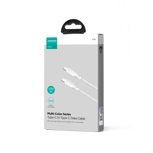 Joyroom USB - Lightning Cable Multi-Color Series A14, 480mb/s, 60W, 1m, White (SA34-CC3) - Image 2