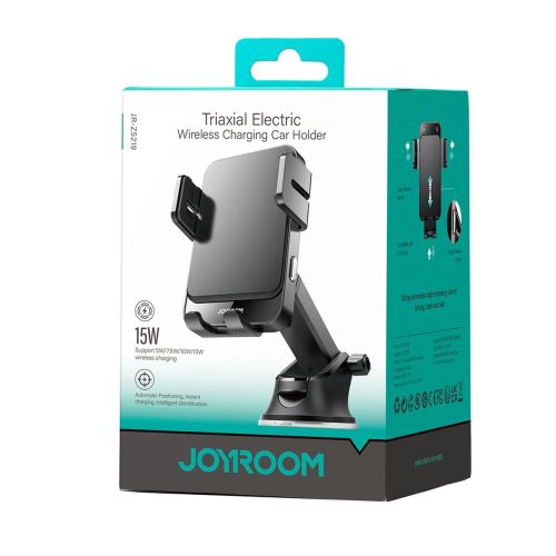 Joyroom Car Mount Magnetic Wireless Charger 2-in-1 (Dasboard and Version) 4.6 - 6.8 inch 15W, Black (JR-ZS219-DASH) - Image 2