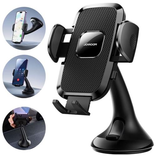 Joyroom Car Mount Clamp Holder (Dashboard and Windshield Version) with Extendable Arm, 360 rotation, 4.7-6.9 inch, Black (JR-ZS259) - Image 3