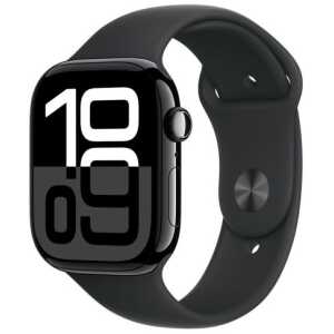 Apple Watch Series 10 GPS 46mm Jet Black Alu Case, Midnight Black Sport Band M/L EU MWWQ3