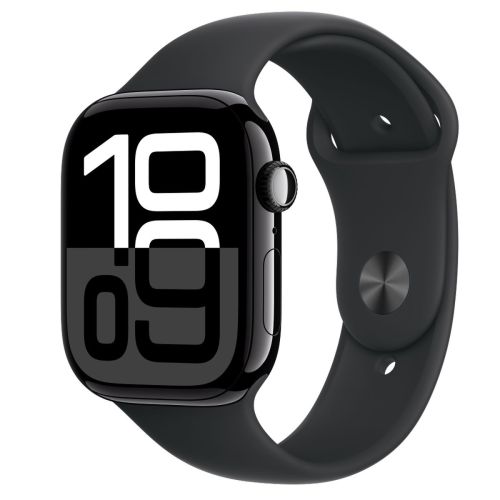 Apple Watch Series 10 GPS 46mm Jet Black Alu Case, Midnight Black Sport Band M/L EU MWWQ3