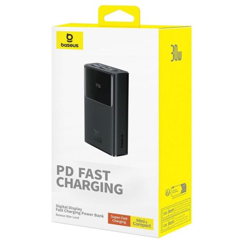 Baseus Power Bank Star-Lord with Digital Display, Fast Charge, C+A+A, 30W, 10000 mAh, Black (P10022907113-00)
