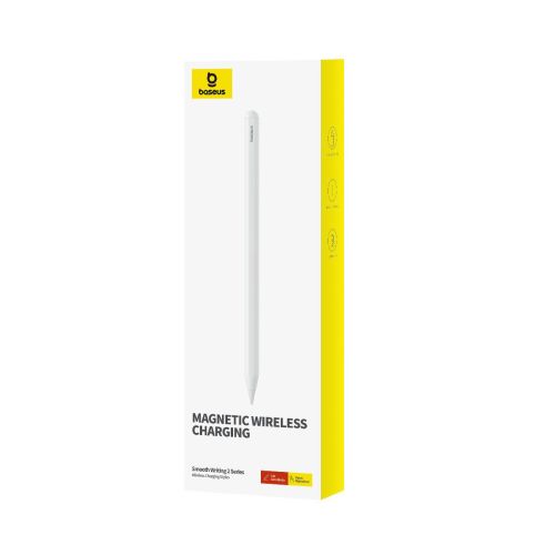 Baseus Tablet Tool Pen Smooth Writing 2 Wireless Charging with LED Indicator + Active Replaceable Tip for iPad, White (P80015803213-00) - Image 2