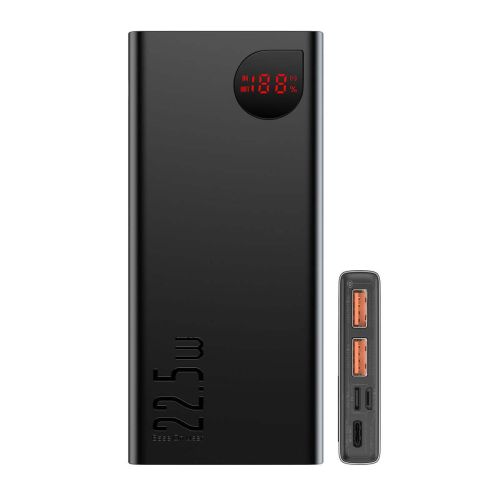 Baseus Power Bank Adaman with Digital display (2021), C+U+U, PD 3.0, QC 3.0, 22.5W, 10000 mAh, Black (PPAD070001) - Image 3