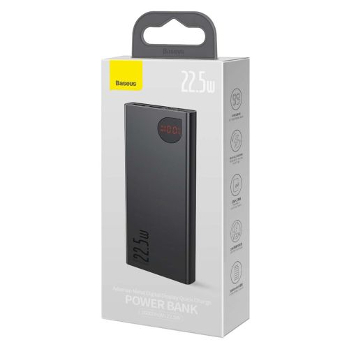 Baseus Power Bank Adaman with Digital display (2021), C+U+U, PD 3.0, QC 3.0, 22.5W, 10000 mAh, Black (PPAD070001) - Image 2