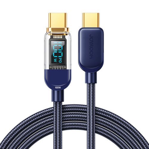 Joyroom Type-C - Type-C Data Cable 100W, 1.2m with Digital Display Blue (S-CC100A4) - Image 3