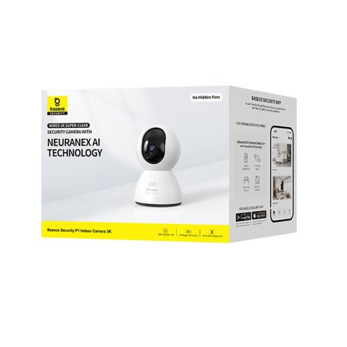 Baseus Security Camera Indoor P1 3K, 4MP, (EU Version) White EU (S0TV012132)