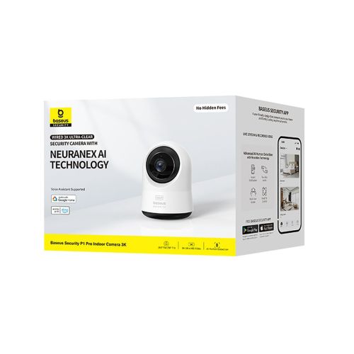 Baseus Security Camera Indoor P1 Pro, 3K, 5MP, (EU Version) White EU (S0TV022132) - Image 2