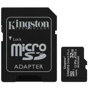 Kingston MicroSD Card Canvas Select Plus 32GB Class 10 UHS-I + Adapter Black EU (SDCS2/32GB)