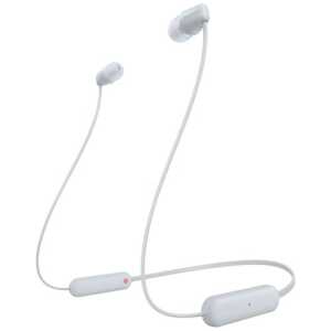Sony WI-C100 Bluetooth Wireless In-Ear Headphones, BT 5.0, Remote Control, White EU