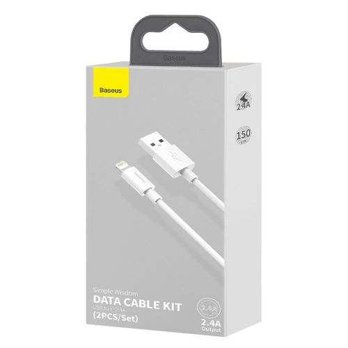 Baseus Lightning Simple Wisdom cable (2pcs/set) 2.4A 1.5m White (TZCALZJ-02)