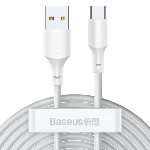Baseus Type-C Simple Wisdom cable (2pcs/set), 5A, 1.5m, White (TZCATZJ-02) - Image 3