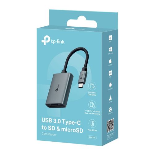 TP-Link Adapter UA440C Type-C to SD & Micro SD Card Reader, Black EU