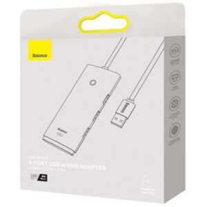 Baseus HUB Lite Series adapter (USB-A to 4xUSB-A 3.0 5Gb/s) Black (WKQX030101)