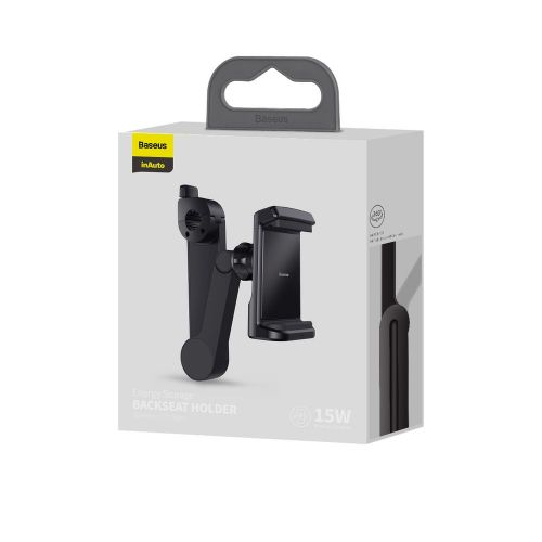 Baseus Car Mount Wireless Charger Energy Storage Backseat phone holder 15W Black (WXHZ-01) - Image 2