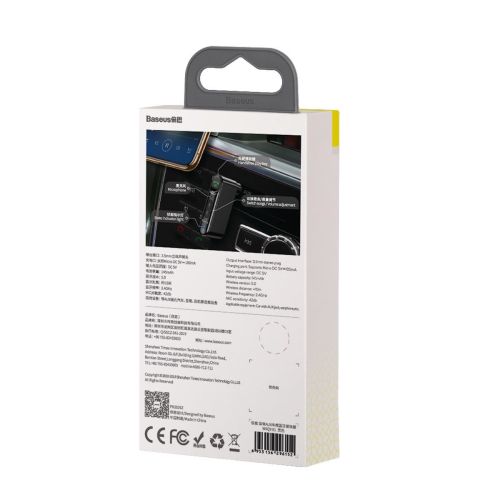Baseus Car Tool Bluetooth BSBA-02 AUX Transmitter BT. 5.0, 10m Range, 145 mAh, Micro USB input, Black (WXQY-01) - Image 3