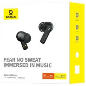 Baseus Earphone Bluetooth Bowie E19 TWS Earphones, BT 5.3, ENC, IPX5, Black EU (A00069600113-00)