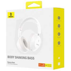 Baseus Earphone Bluetooth Bass 30 Max Wireless Headphones, BT 5.3, White EU (A00070700211-00)