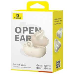 Baseus Earphone Bluetooth Bass 15 Clip Wireless Headphones, BT 5.4, White EU (A00079500223-00)