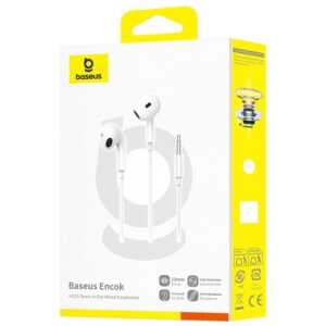 Baseus Earphone Encok HZ19 Wired with Microphone White EU (A00182301213-00)