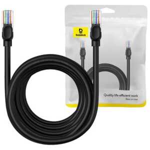 Baseus Network Cable High Speed (CAT5) of RJ45 (round cable) 1000 Mbps, 8m, Black (B00133206111-06)