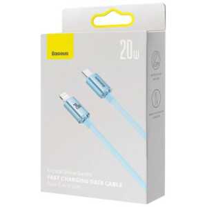 Baseus Type-C - Lightning cable Crystal Shine Series Lightning Fast Charging Power Delivery 20W 1,2m Light Blue (CAJY001303)