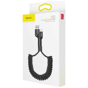 Baseus Lightning Fish eye Spring Data Cable 2A 1m Black (CALSR-01)