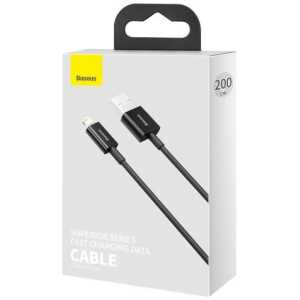 Baseus Lightning Superior Series cable, Fast Charging, Data 2.4A, 2m Black (CALYS-C01)