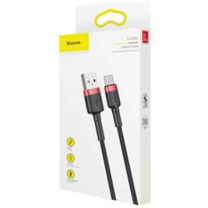 Baseus Type-C Cafule cable 2A, 3m, Red/Black (CATKLF-U91)