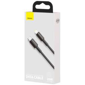 Baseus Type-C - Lightning High Density Braided Fast charging cable, PD 20W, 2m, Black (CATLGD-A01)