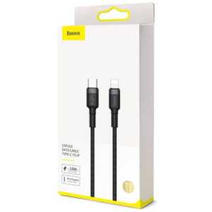 Baseus Type-C - Lightning Cafule Cable Durable Nylon Braided QC3.0 18W 1m Black/Gray (CATLKLF-G1)