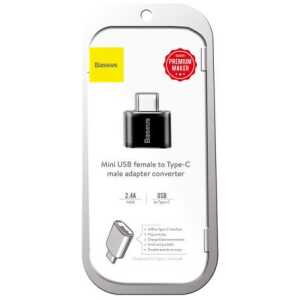 Baseus Converter USB Female To Type-C Male Black (CATOTG-01)